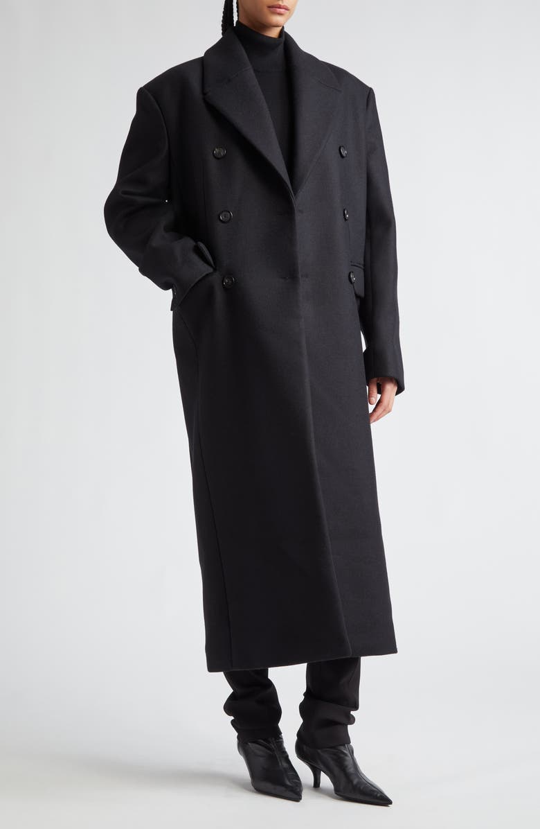 TOTEME Broad Double Breasted Recycled Wool Blend Coat, Alternate, color, 