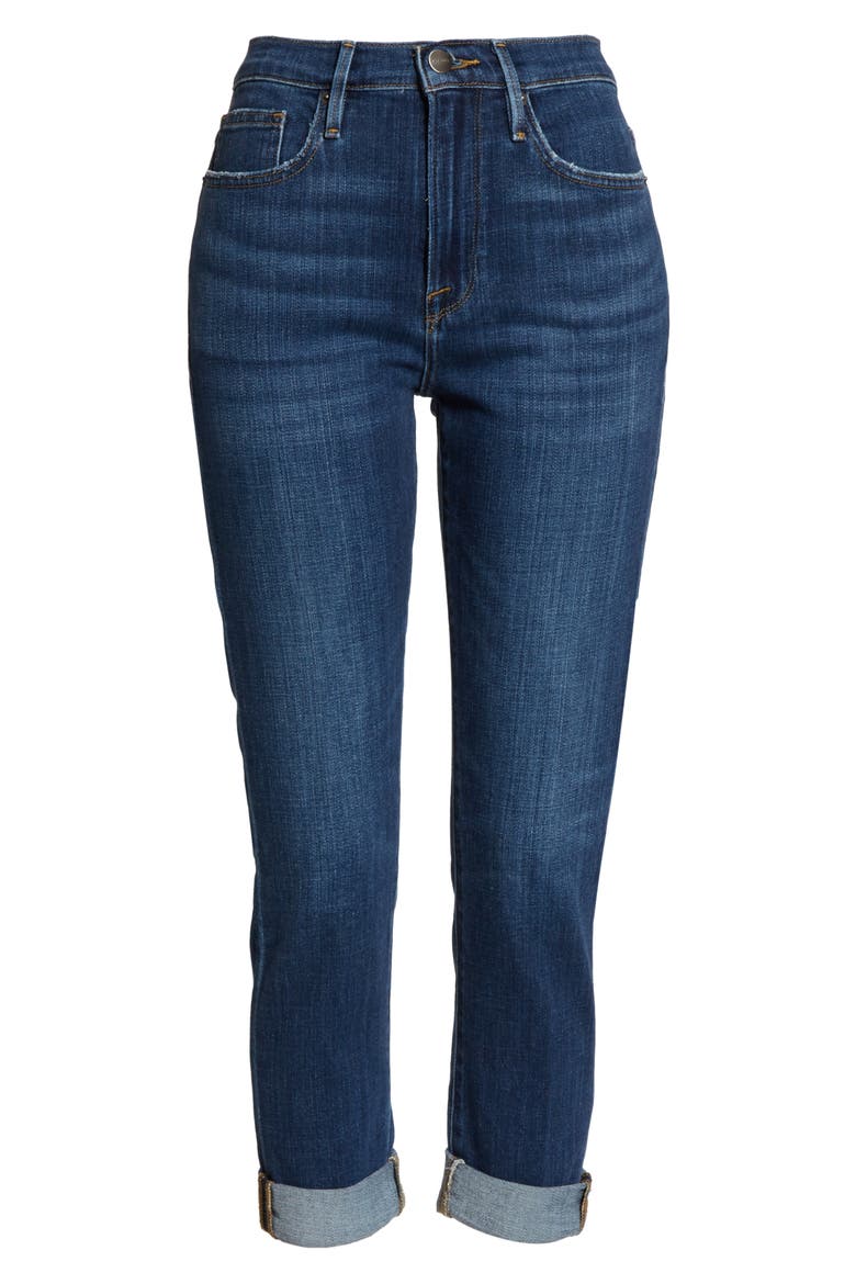 Le Beau Ankle Straight Leg Boyfriend Jeans, Alternate, color, BURNSIDE
