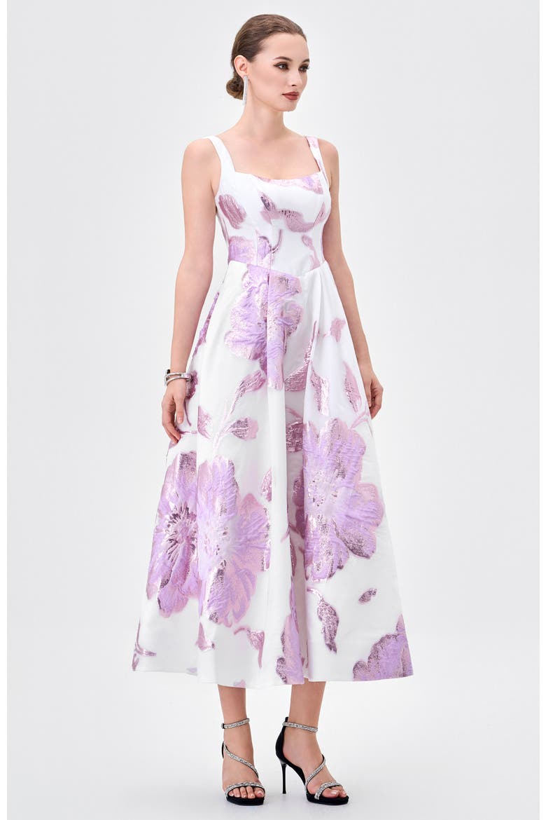 Romaine Square Neck Midi, Alternate, color, LILAC