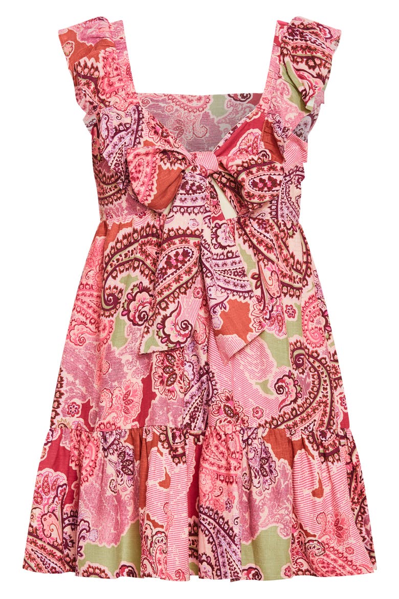 Flirty Tie Back Ruffle Minidress, Alternate, color, SWEET THING