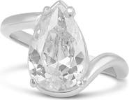 SHYMI Floating Pear Cubic Zirconia Cocktail Ring