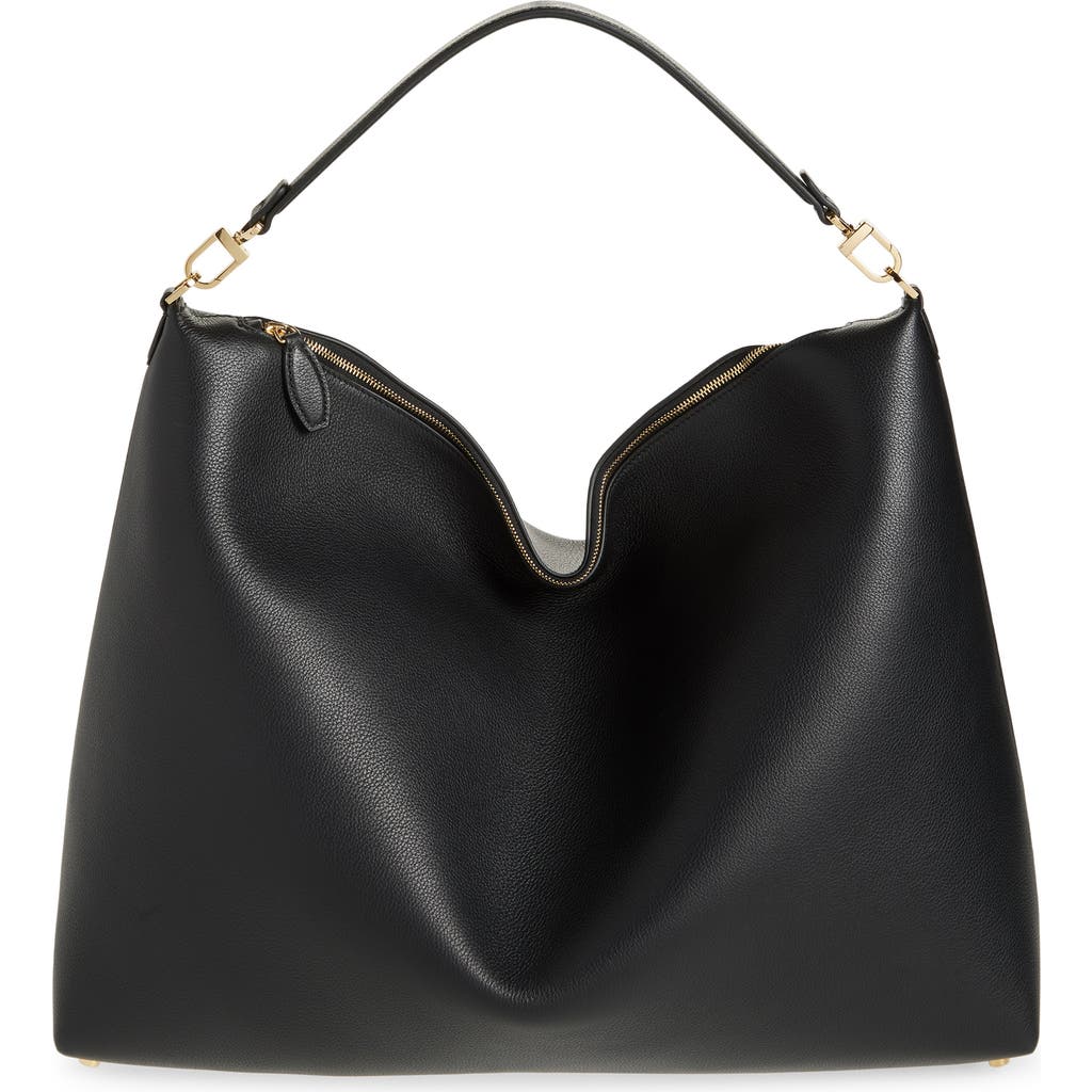 TOTEME Bevel Grained Leather Shoulder Bag in Black  product