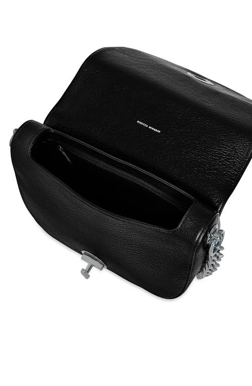 Rebecca Minkoff Large Saddle Leather Shoulder Bag In Black