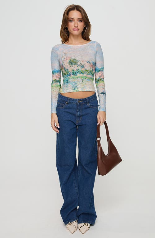 Princess Polly Castle On The Hill Long Sleeve Crop T-shirt In Multi