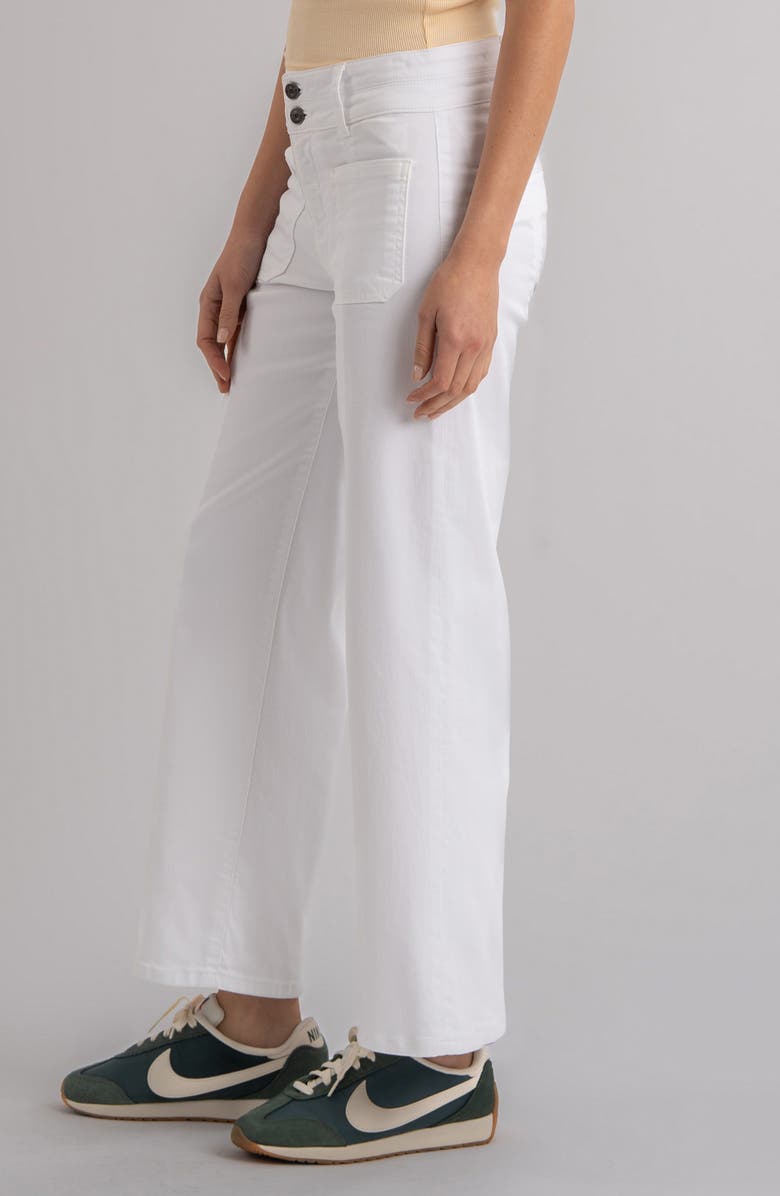 KUT from the Kloth Patch Pocket High Waist Ankle Wide Leg Jeans, Alternate, color, White