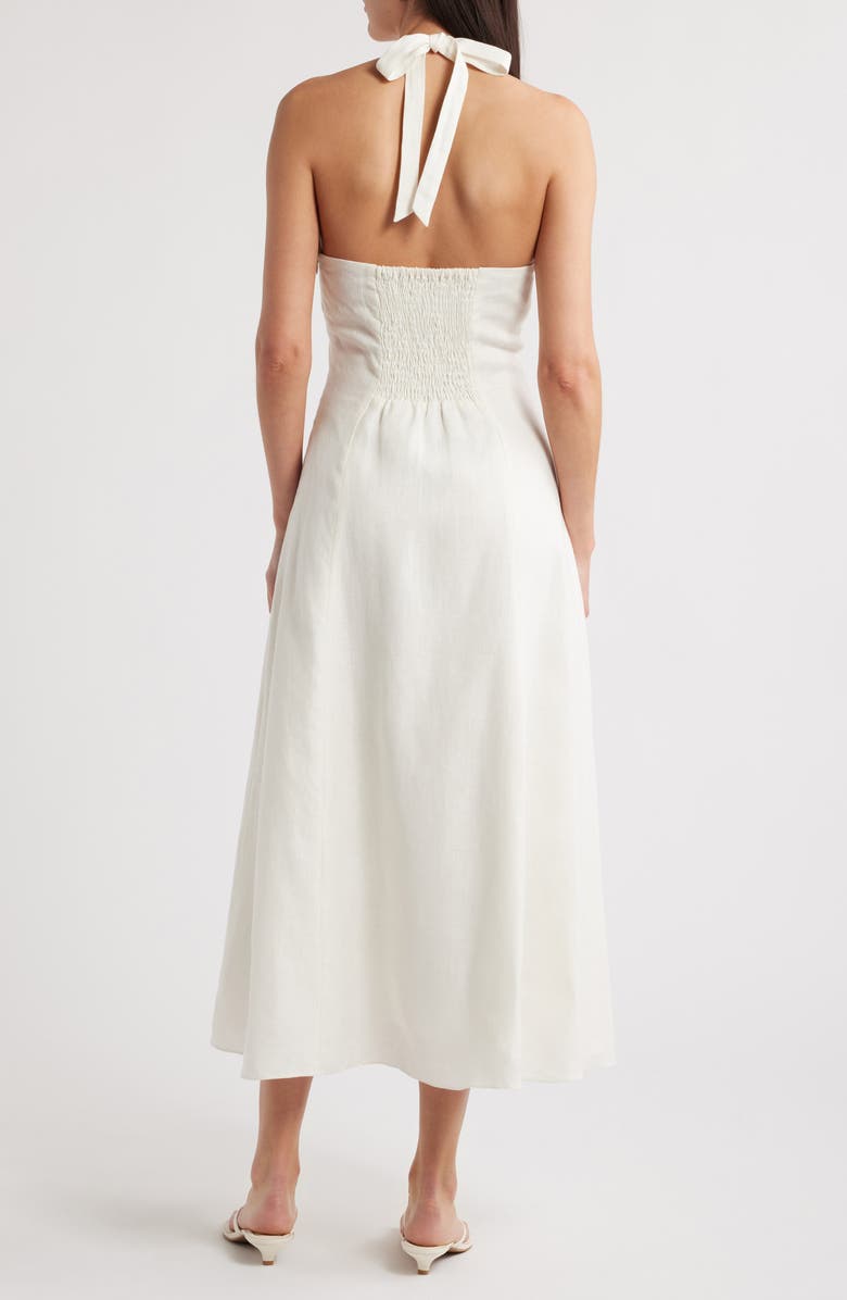 Faithfull the Brand Marie Linen Halter Dress, Alternate, color, 