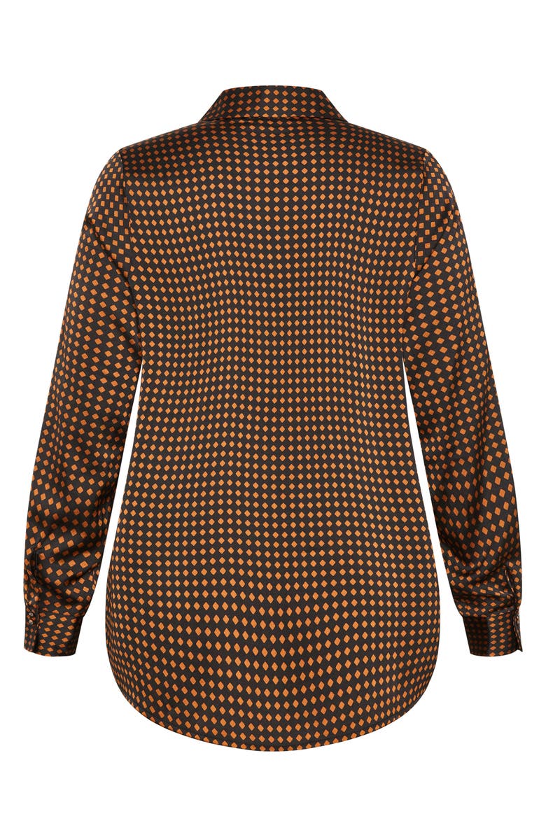 City Chic Mara Print Satin Shirt, Alternate, color,