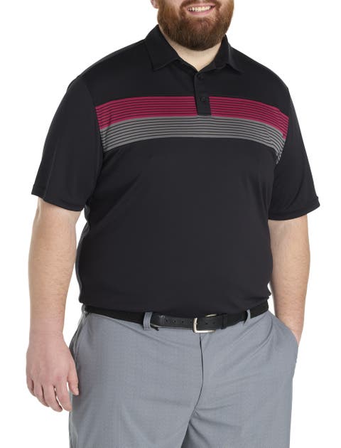 Big & Tall Colorblocked Striped Polo Shirt