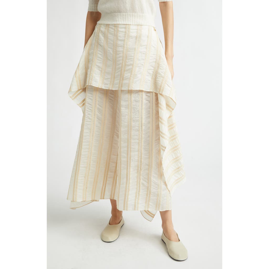 Eenk Layered Silk Skirt In Beige