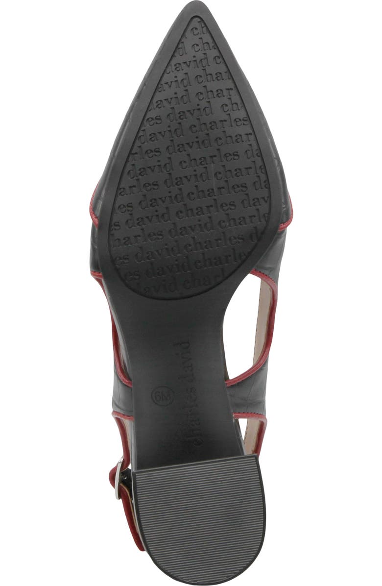 Charles David Anstead Slingback Pointed Toe Pump, Alternate, color, Black/ Red