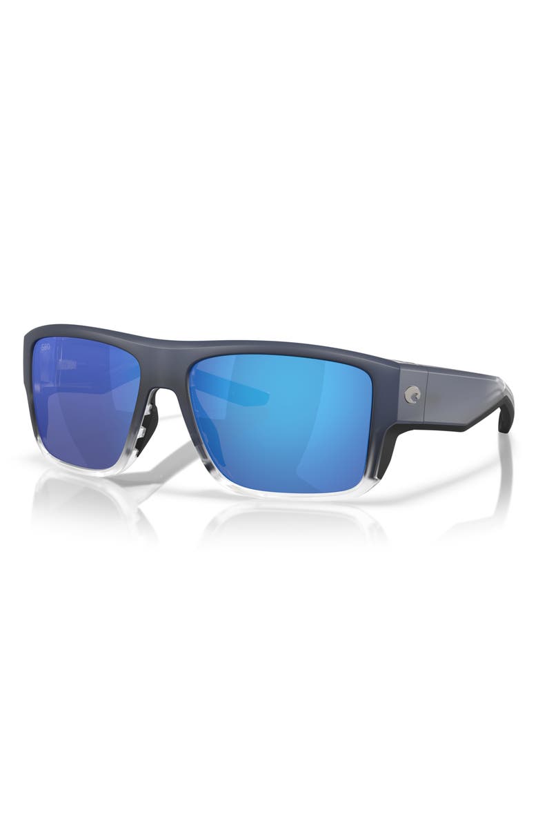 Costa Del Mar Taxman 59mm Polarized Rectangular Sunglasses, Alternate, color, Deep Blue Fade / Blue 580G