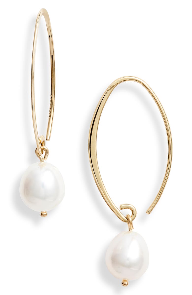 Jane Basch Designs Briolette Gemstone Hoop Earrings, Main, color, 