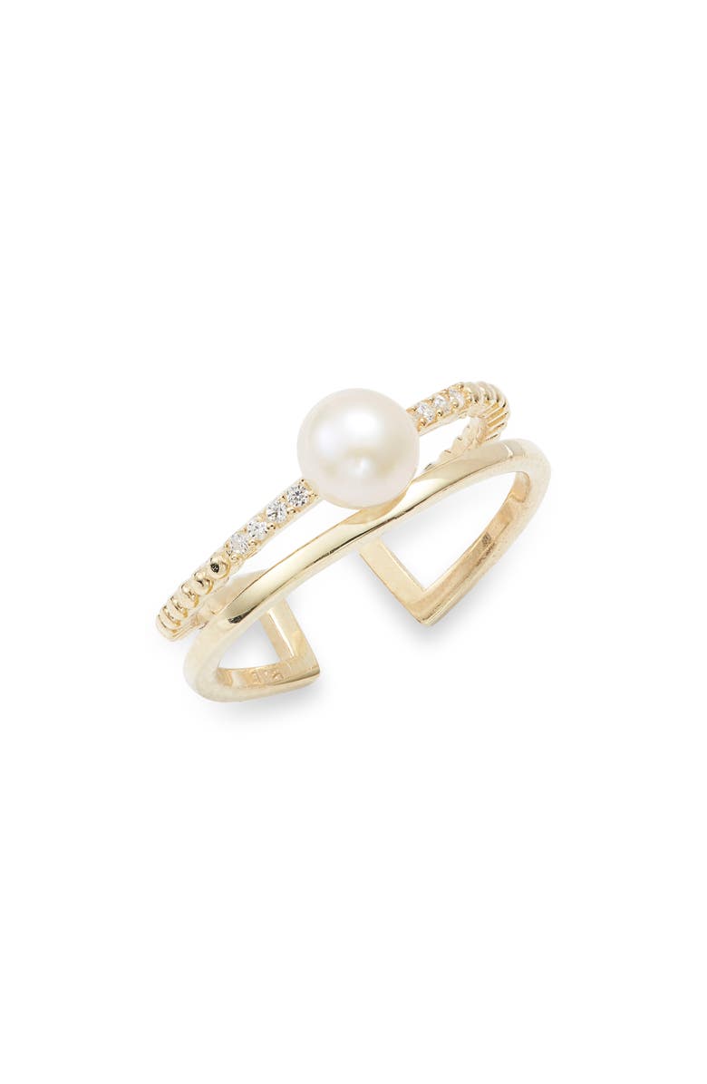Adina's Jewels Imitation Mini Pearl Ring, Main, color,
