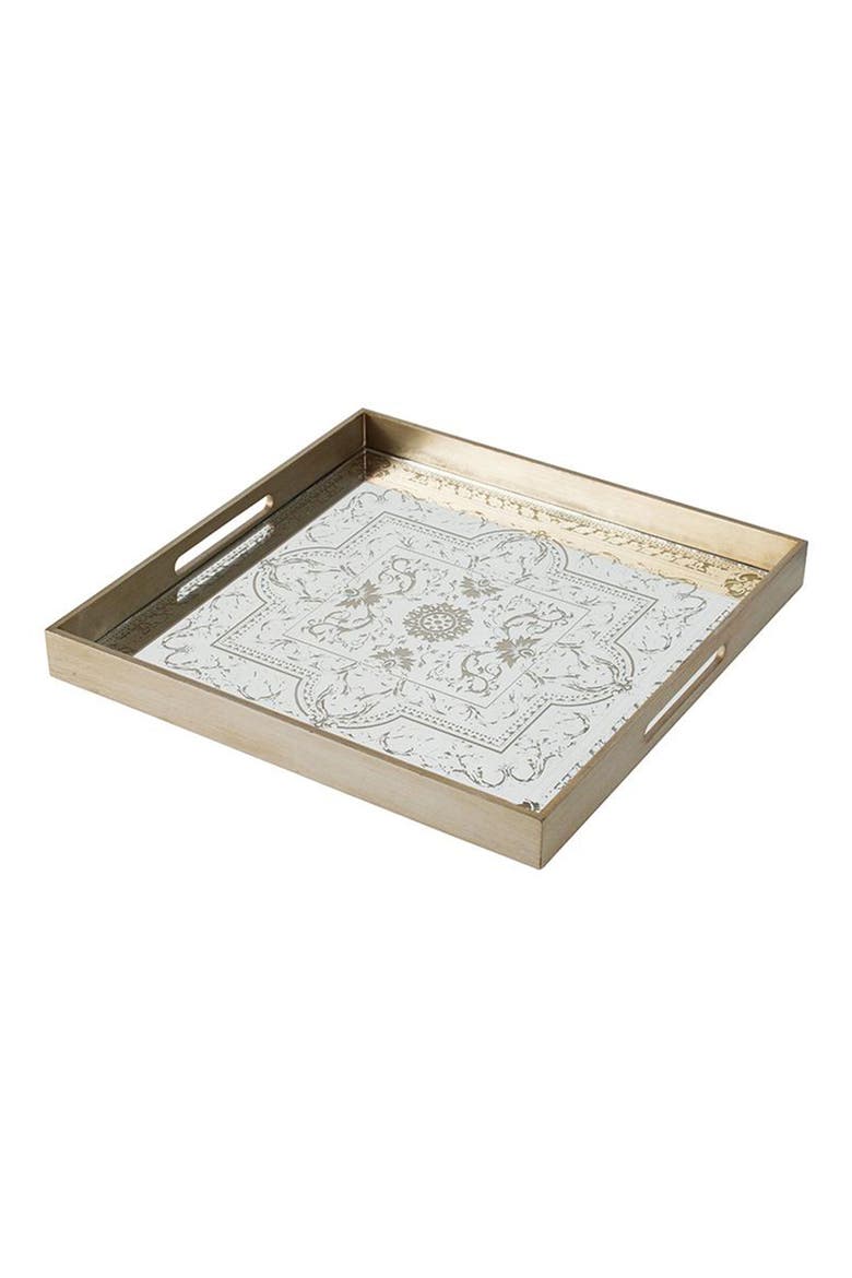 Square Decorative Tray, Main, color, GOLD