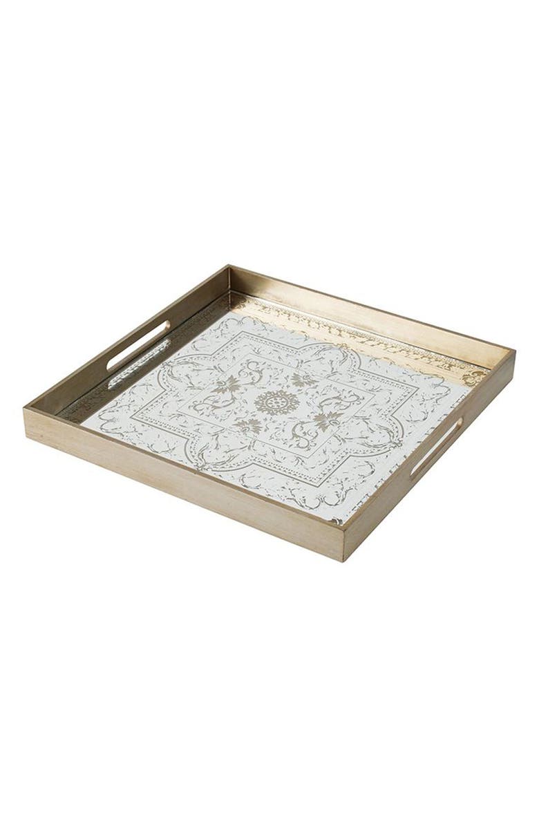 A & B Home Square Decorative Tray, Main, color, Gold