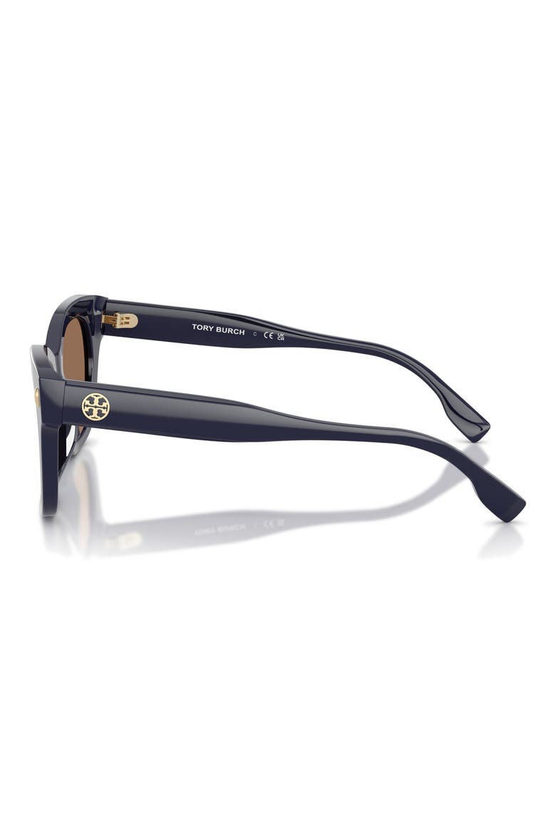 51mm Square Sunglasses, Alternate, color, NAVY / SOLID BROWN