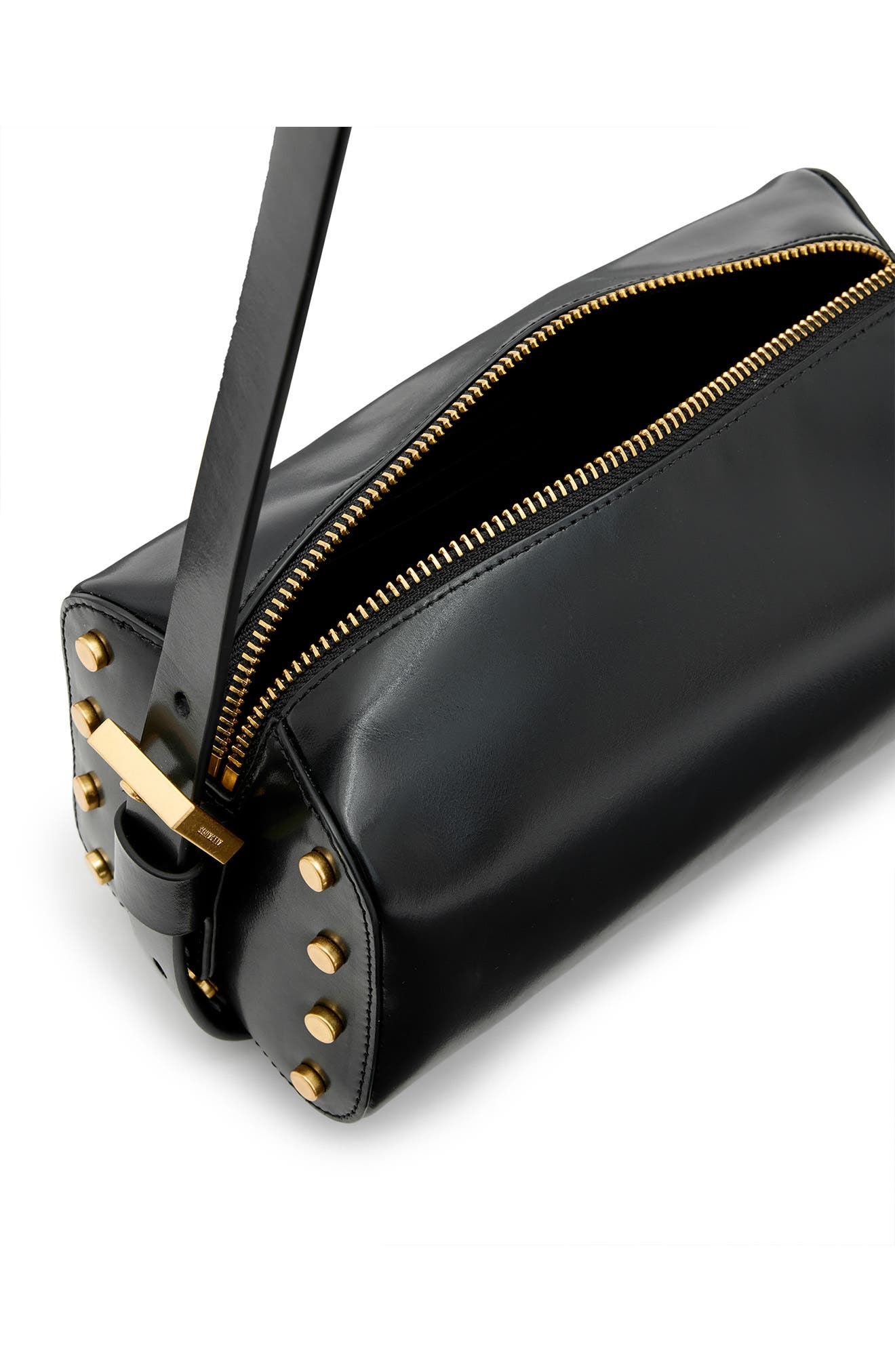 AllSaints Miro Leather Barrel Crossbody Bag, Alternate, color, 