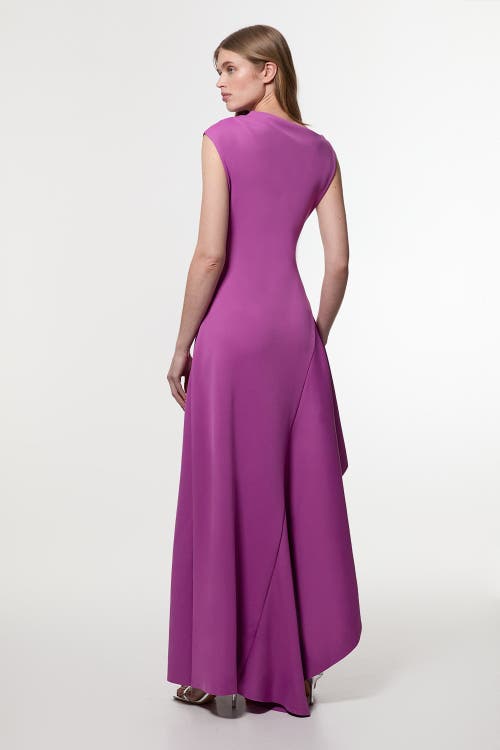 Karen Millen Waterfall Hem Maxi Dress In Purple