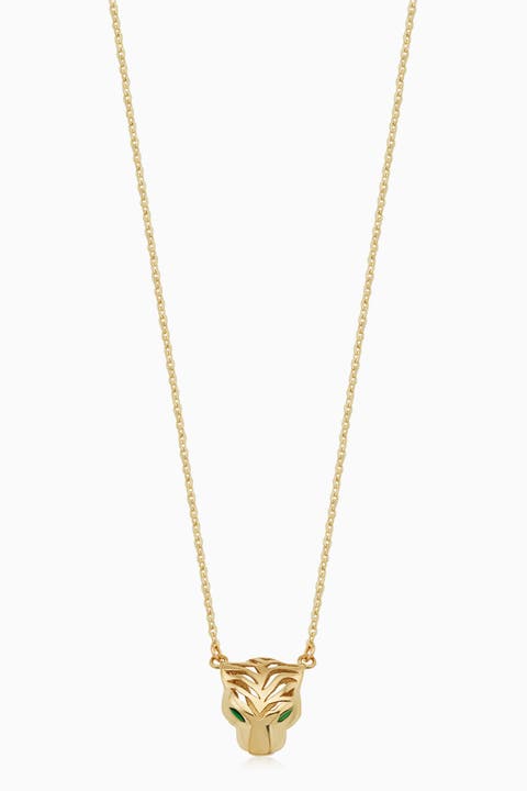 14K Gold Majestic Panther Pendant Necklace