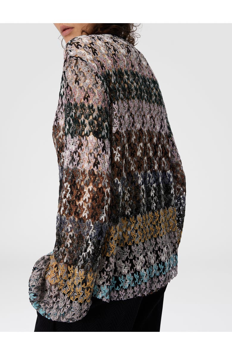 Missoni Crew Neck Blouse In Embroidered Lace, Alternate, color, Multicoloured