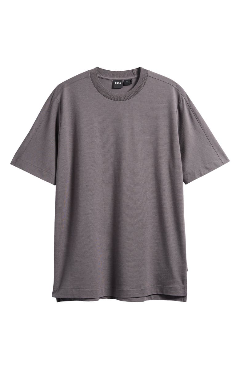 BOSS Taut Crewneck Top, Main, color, Medium Grey