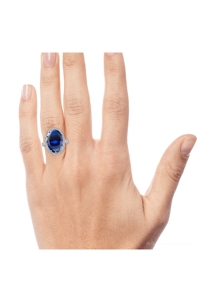 Bliss Diamond 22.70Ct Ceylon Star Sapphire Diamond Heirloom Ring 14k Gold Lab Grown, Alternate, color, 14K White Gold