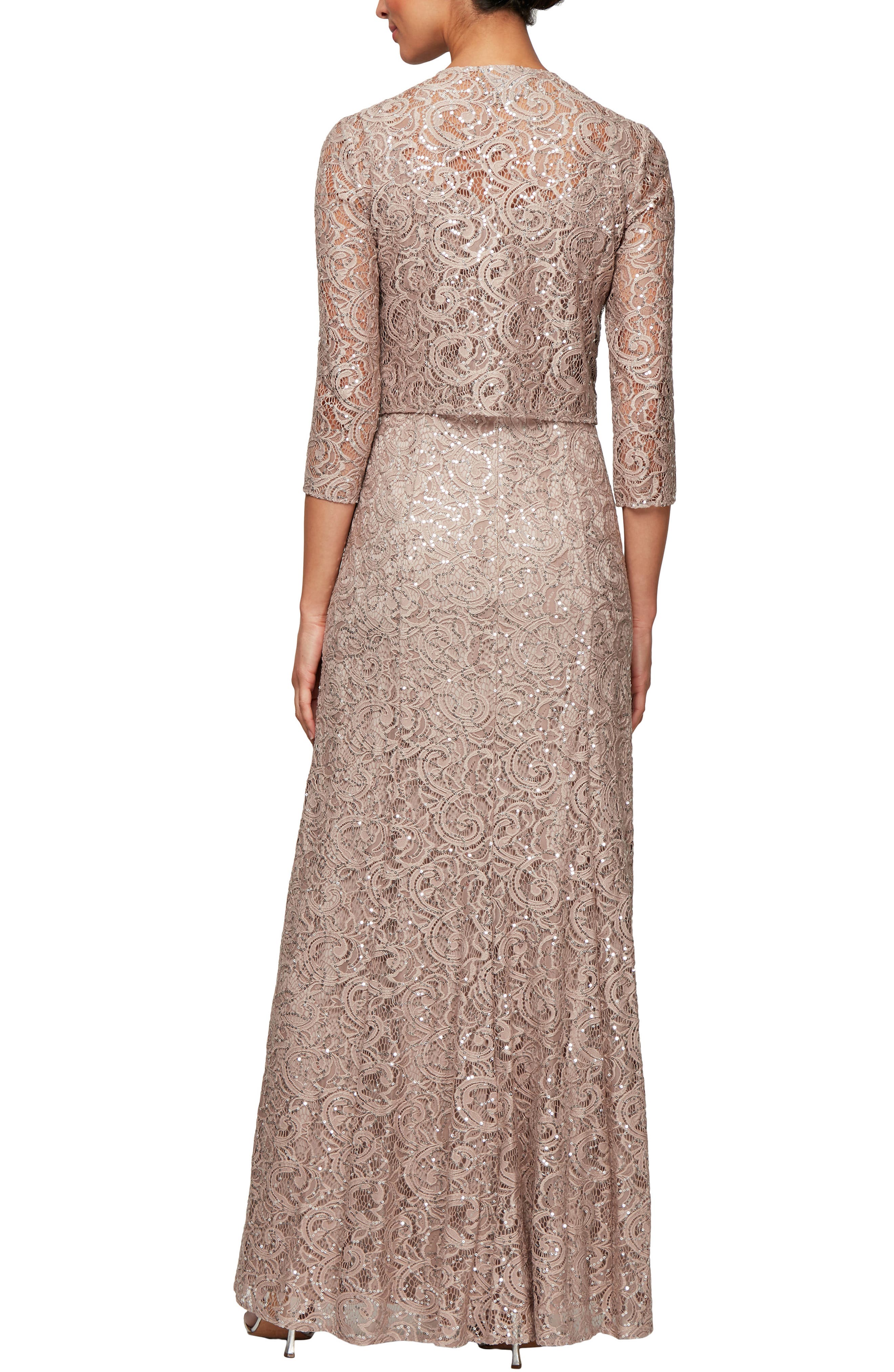 Sequin Lace Jacket Formal Gown - image 2