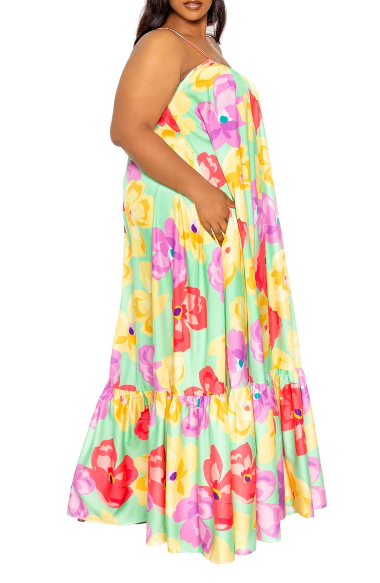 BUXOM COUTURE Floral Voluminous Maxi Dress, Alternate, color,