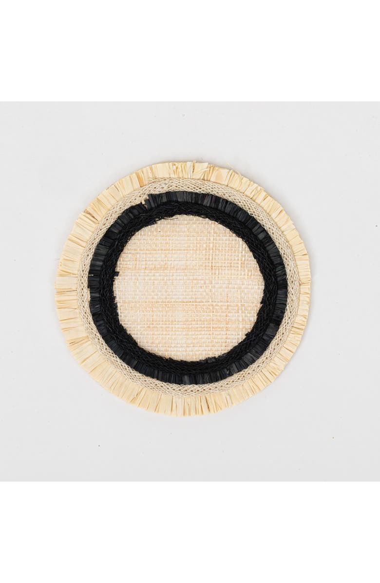 Joanna Buchanan Ruffle edge straw coasters, Alternate, color, Black