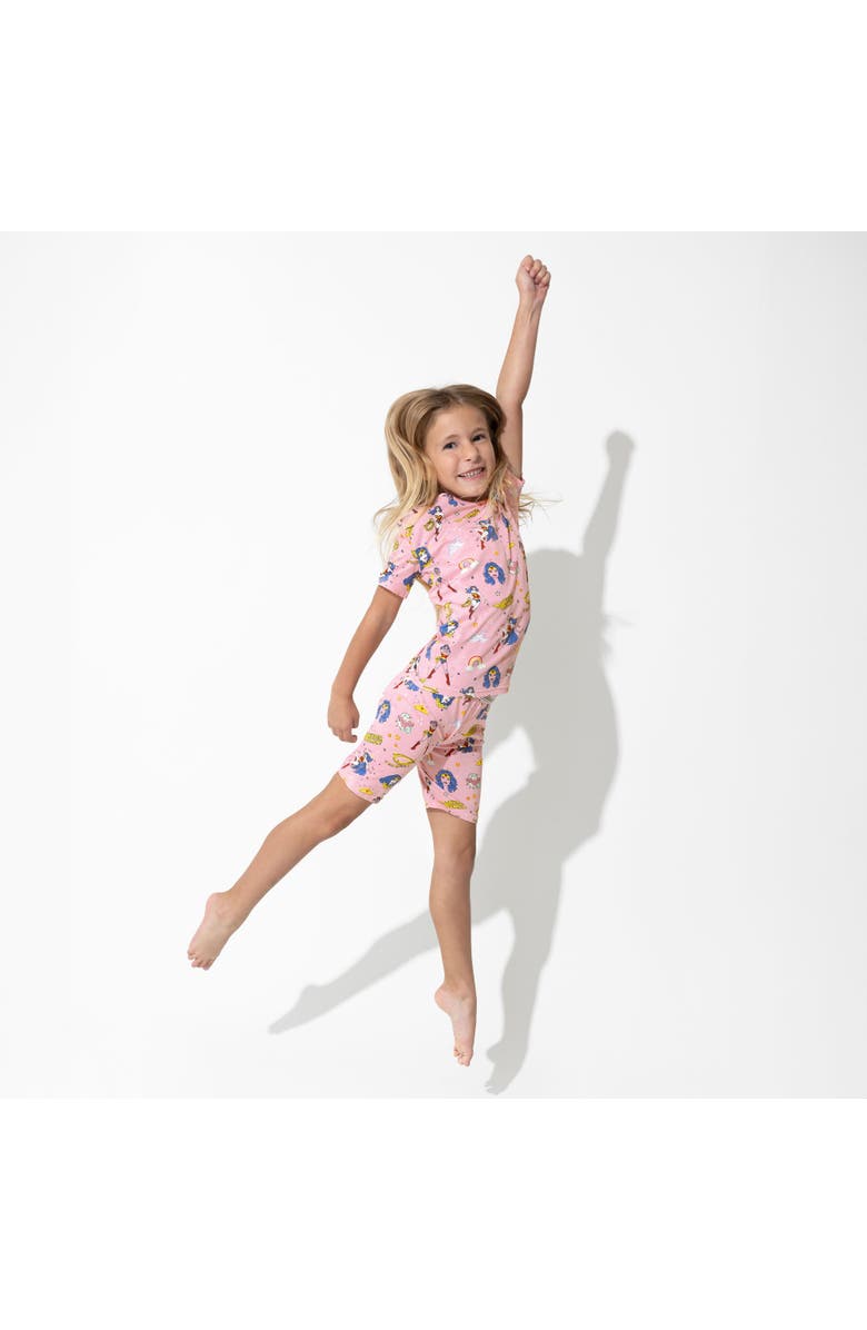 Bellabu Bear Wonder Woman Kids 2-Piece Short Sleeve & Shorts Pajama Set, Alternate, color, Wonder Woman