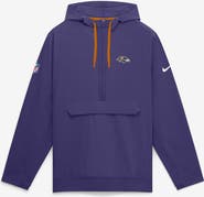 Nike Men's Nike Purple Baltimore Ravens Sideline Broken Rules Alternate Anorak Half-Zip Hooded Jacket