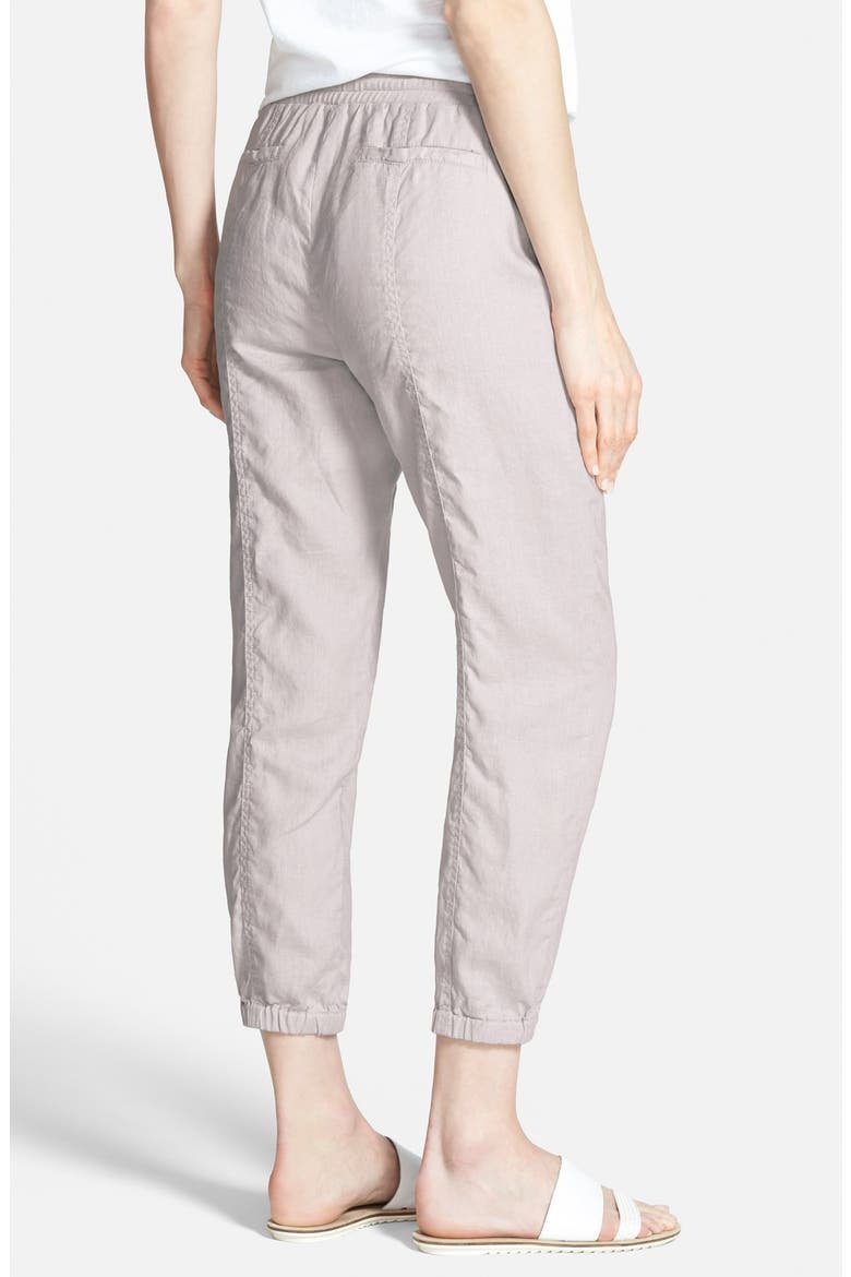 Organic Linen Crop Pants, Alternate, color, SILVER