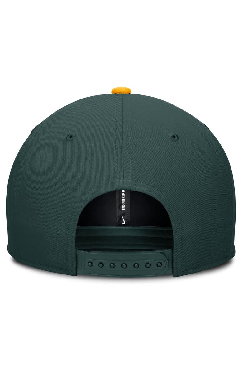 Nike Men's Nike Green/Gold Athletics Pro Performance Snapback Hat, Alternate, color, 