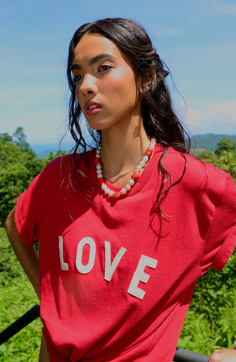 Venessa Arizaga Heart to Heart Pearl Necklace, Alternate, color, White