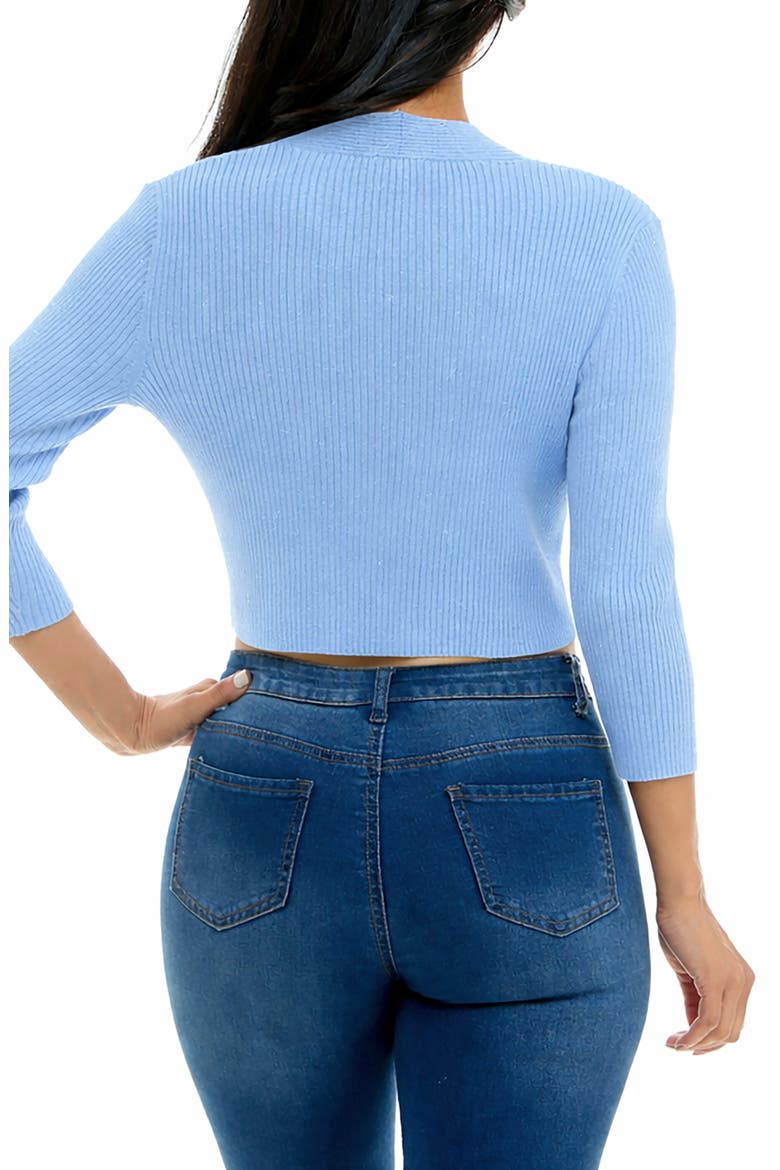 Ribbed Bolero Cardigan, Alternate, color, LIGHT BLUE