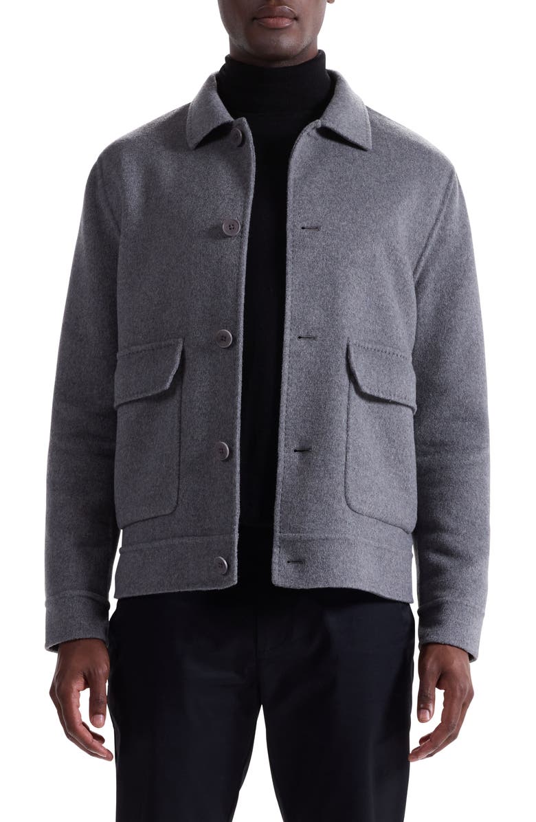 Bugatchi Felted Wool Blend Jacket, Main, color, Heather Grey
