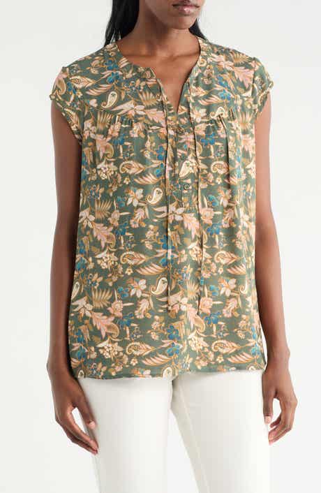 DR2 by Daniel Rainn Flounce Back Split Neck Top