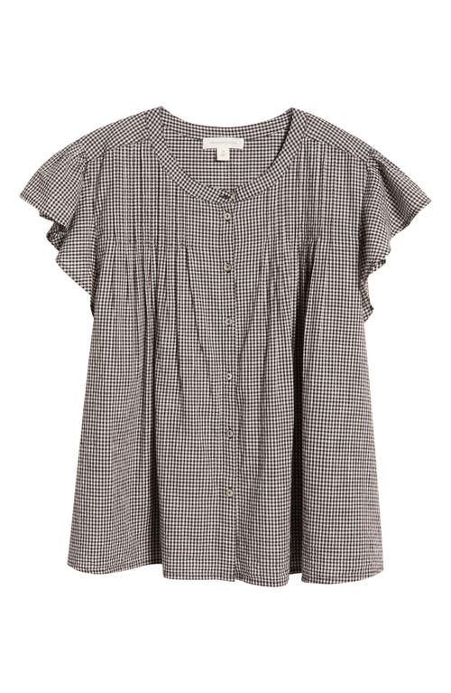 TREASURE & BOND TREASURE & BOND GINGHAM FLUTTER SLEEVE BUTTON-UP TOP 