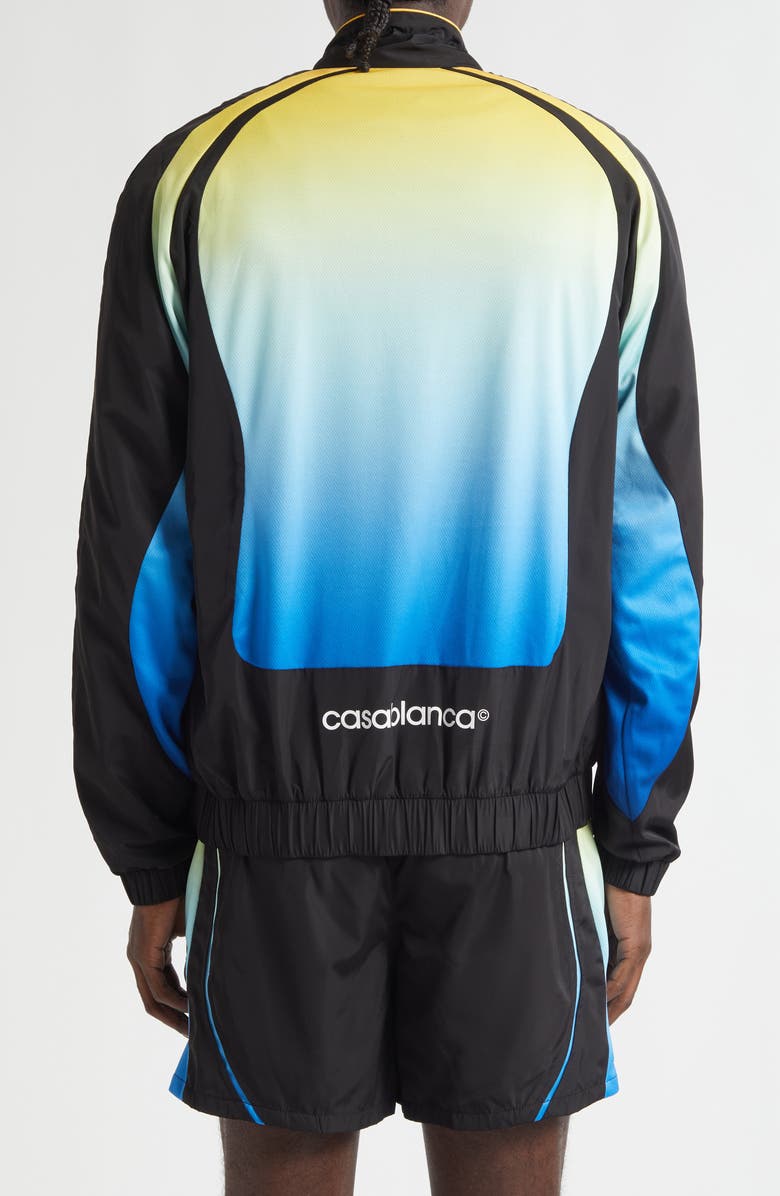Casablanca Football Windbreaker Jacket, Alternate, color, Birdseye Mesh Black Gradient