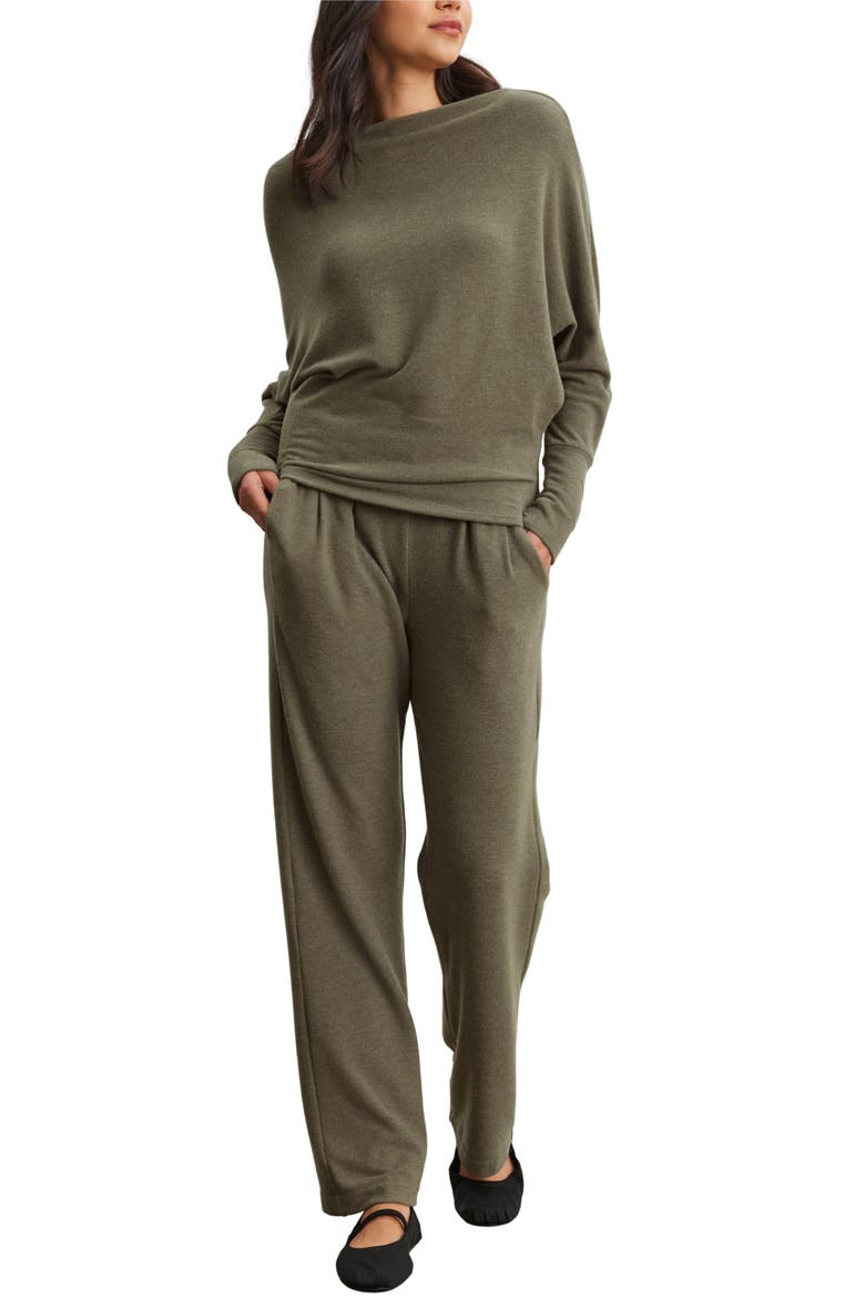 Eliya Pleated Sweatpants, Alternate, color, CAPER GRN