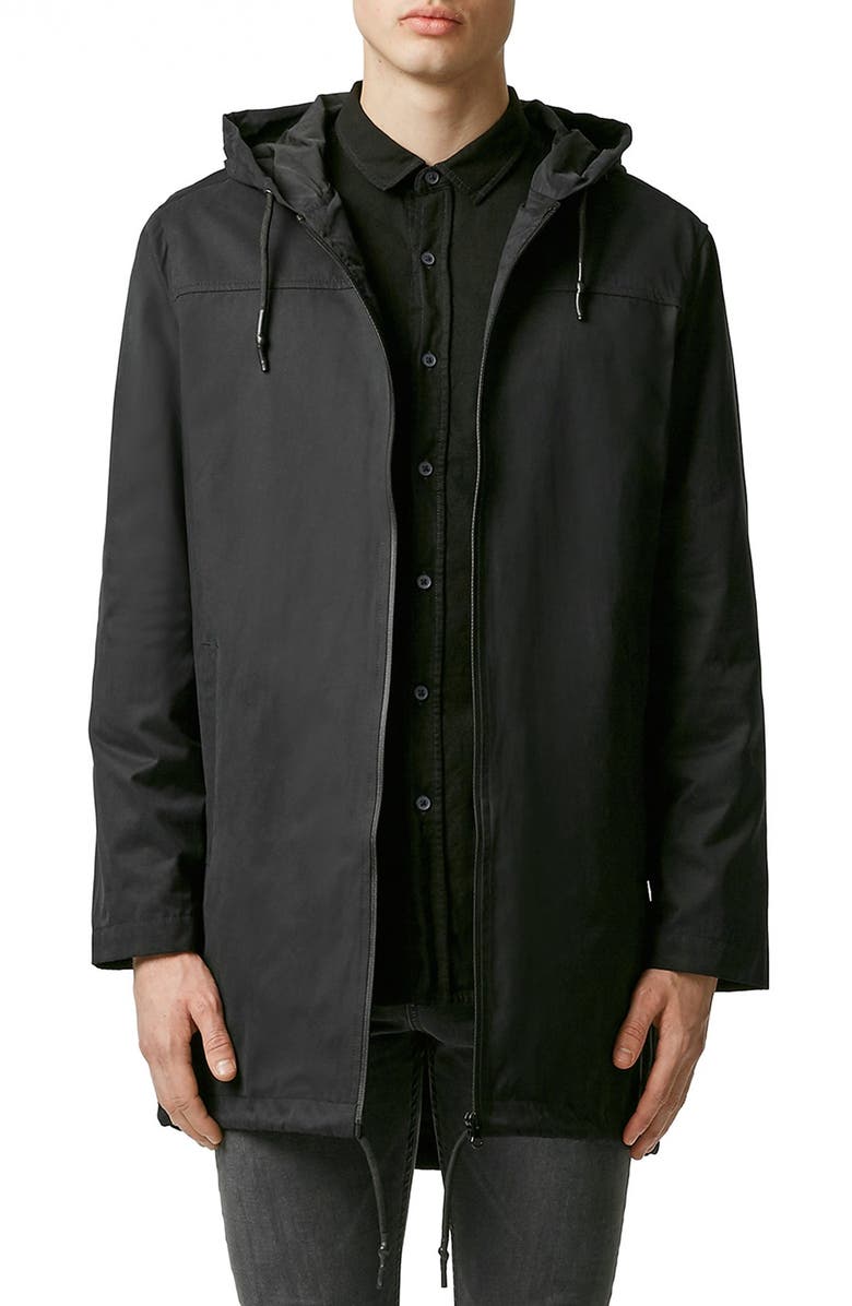 Topman Lightweight Hooded Parka, Main, color,