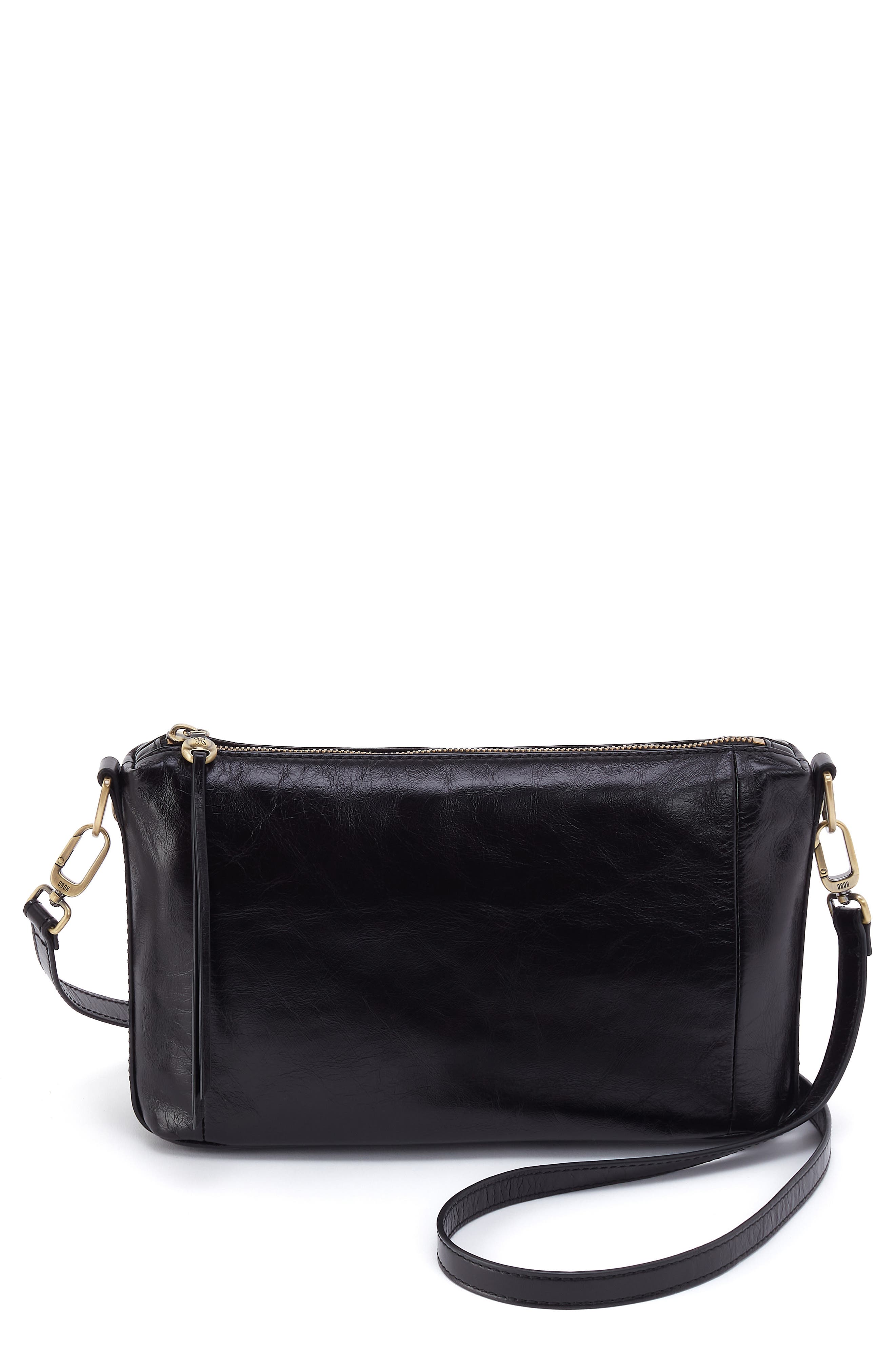 HOBO Darcy Carryall Leather Crossbody Bag, Main, color, Black