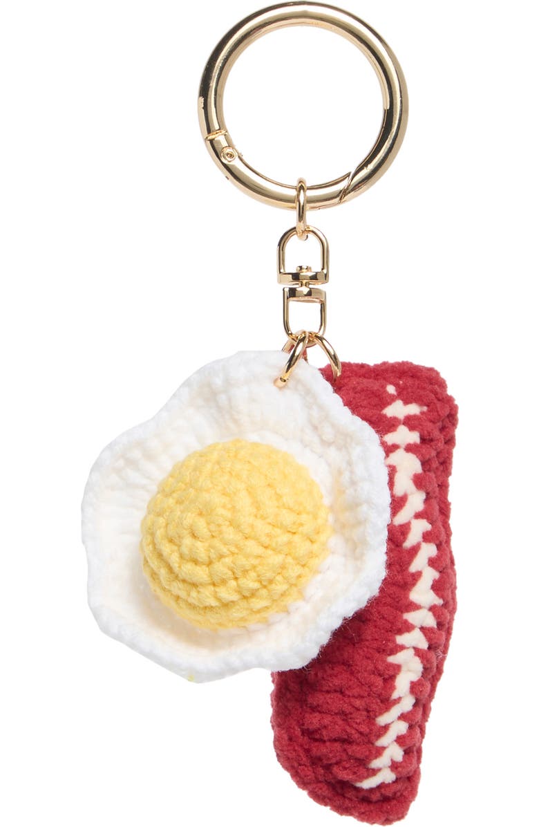 Leith Bacon and Egg Bag Charm, Main, color, White Multi