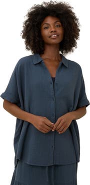 Pact Organic Cotton Coastal Double Gauze Oversized Shirt