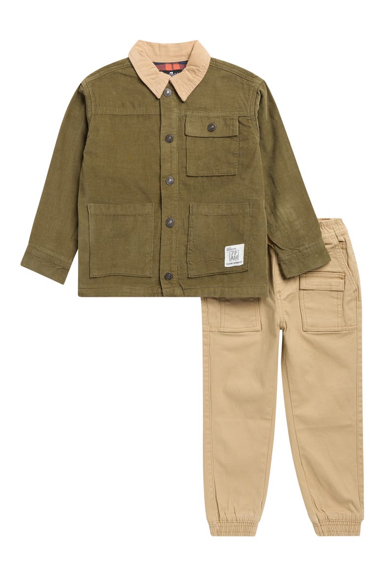 Kids' Corduroy Jacket & Jogger Pants Set, Main, color, OLIVINE