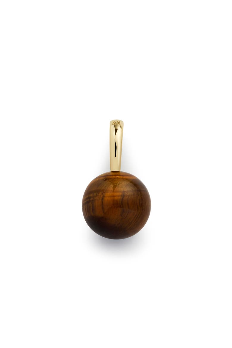 Round Gemstone Charm, Main, color, 14KT SOLID GOLD / GREEN ONYX