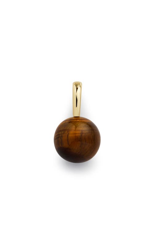 Monica Vinader Round Gemstone Charm In Brown