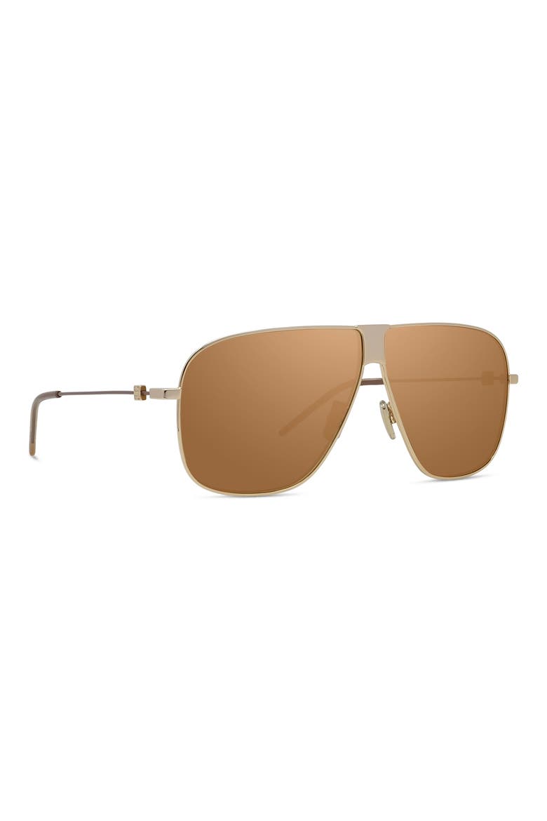 GV Speed 64mm Oversize Mirrored Pilot Sunglasses, Alternate, color, SHINY ENDURA GOLD / BROWN