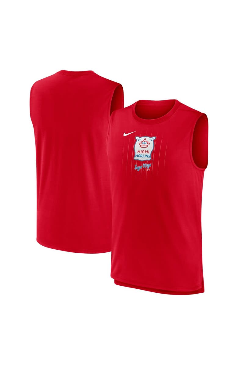 Nike Men's Nike Red Miami Marlins City Connect Muscle Tank Top, Alternate, color, Red