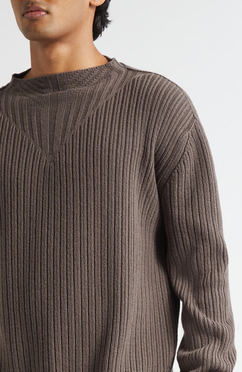 Rick Owens Fisherman Wool Sweater, Alternate, color, Dust